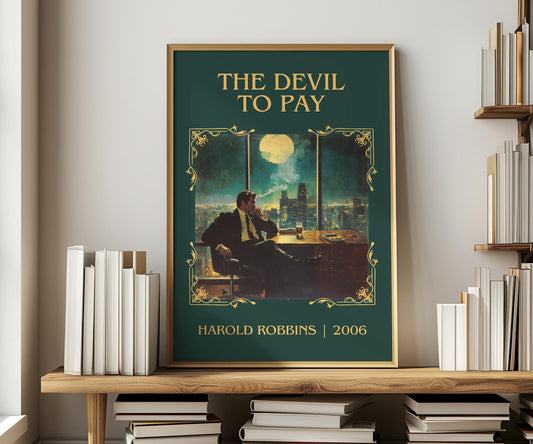The Devil To Pay by Harold Robbins | Descriptive Book Poster | Minimalist