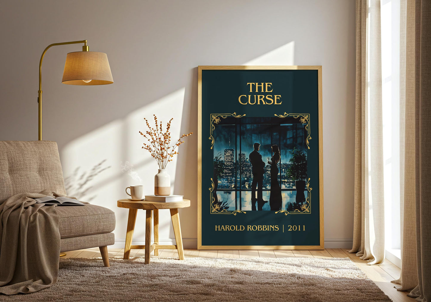 The Curse by Harold Robbins | Descriptive Book Poster | Minimalist