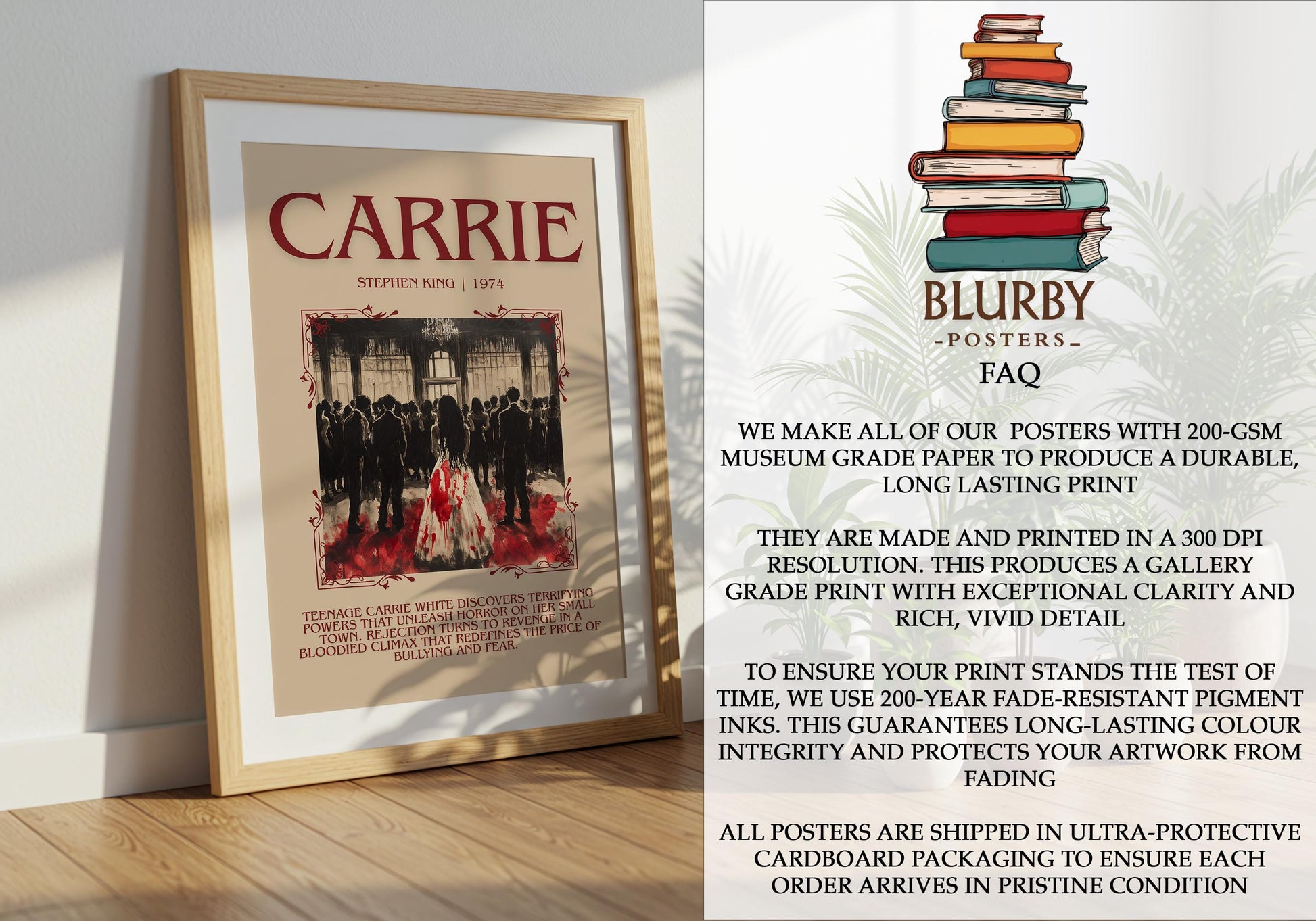Carrie by Stephen King | Descriptive Book Poster | Blurby