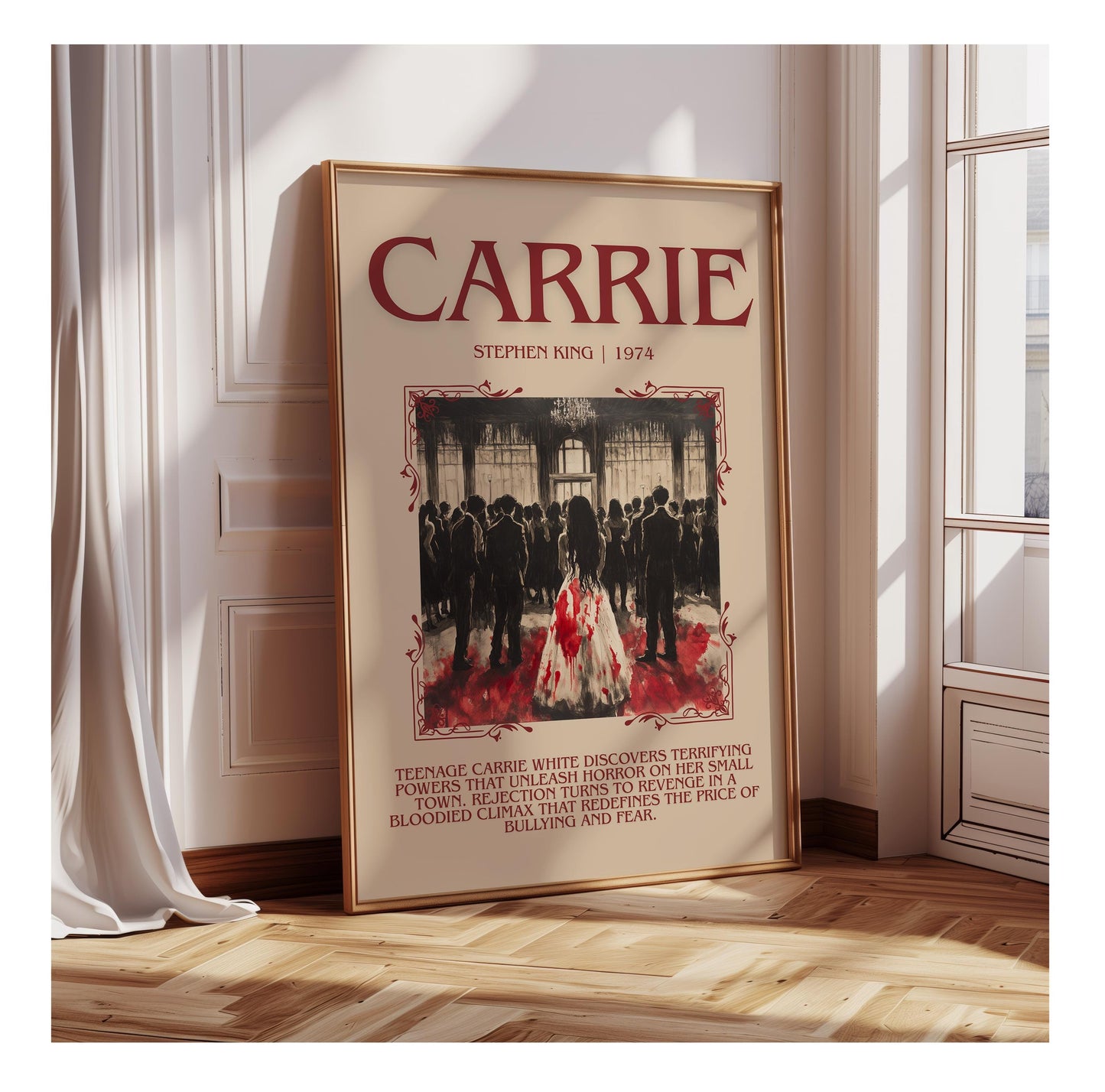 Carrie by Stephen King | Descriptive Book Poster | Blurby