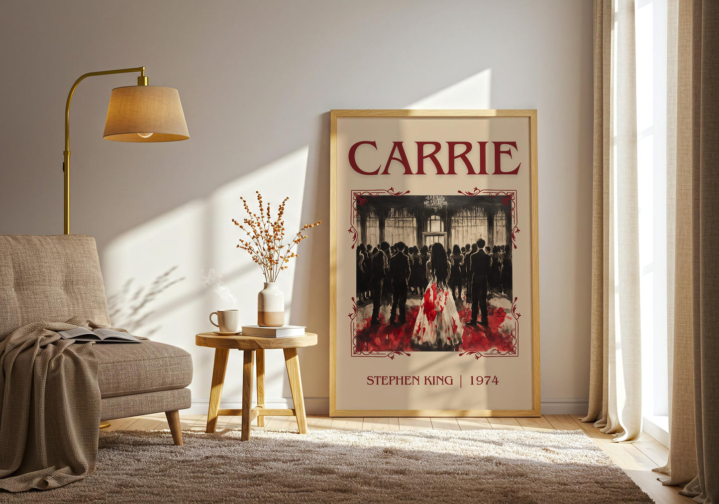 Carrie by Stephen King | Descriptive Book Poster | Minimalist