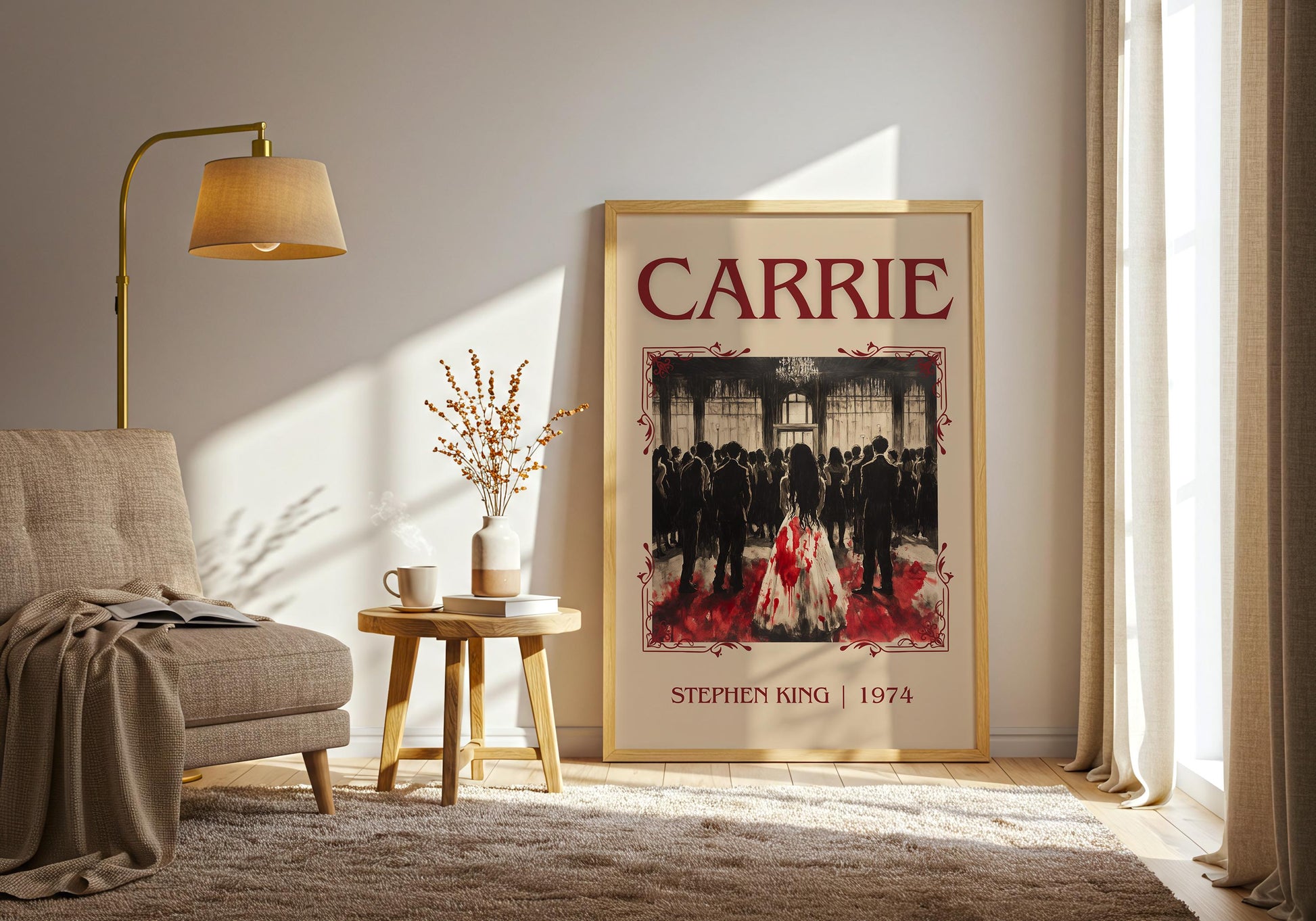 Carrie by Stephen King | Descriptive Book Poster | Minimalist