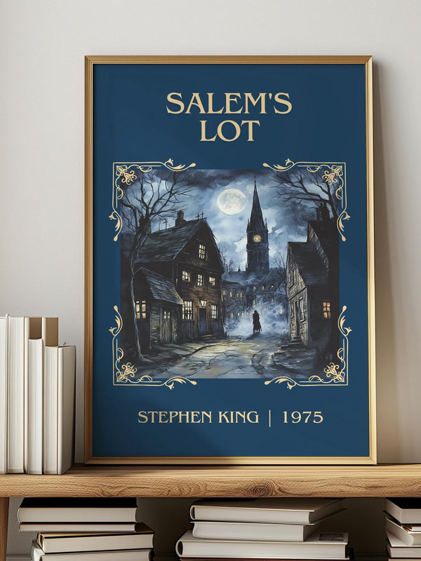 Salem's Lot classic book art print in frame leaning in hallway – horror wall art