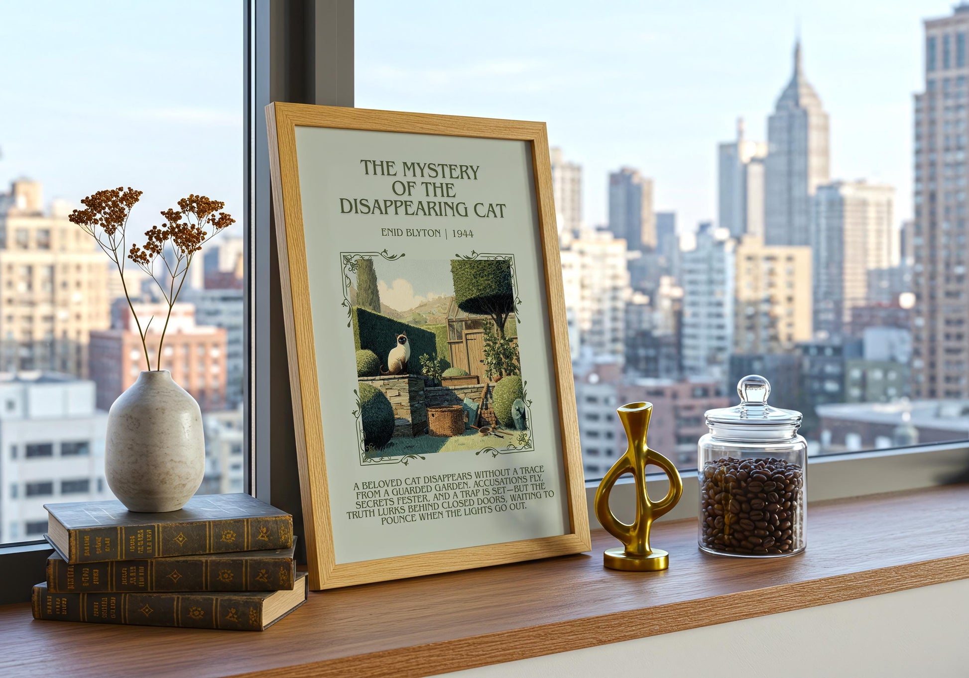 The Mystery Of The Disappearing Cat by Enid Blyton | Descriptive Book Poster | Blurby