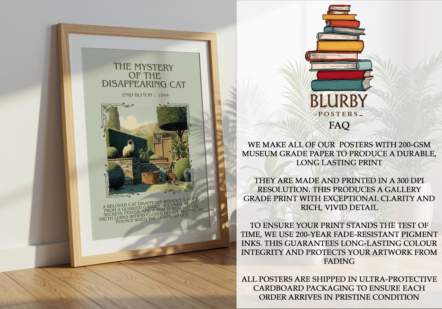 The Mystery Of The Disappearing Cat by Enid Blyton | Descriptive Book Poster | Blurby