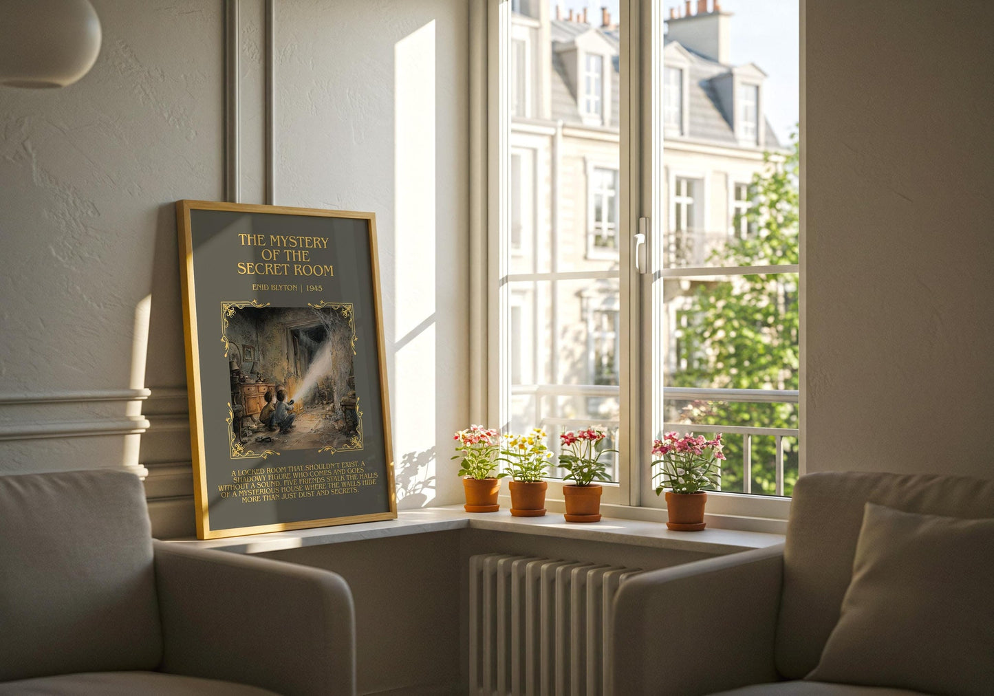 The mystery of the secret room book poster packaging – museum-quality print rolled in protective tube