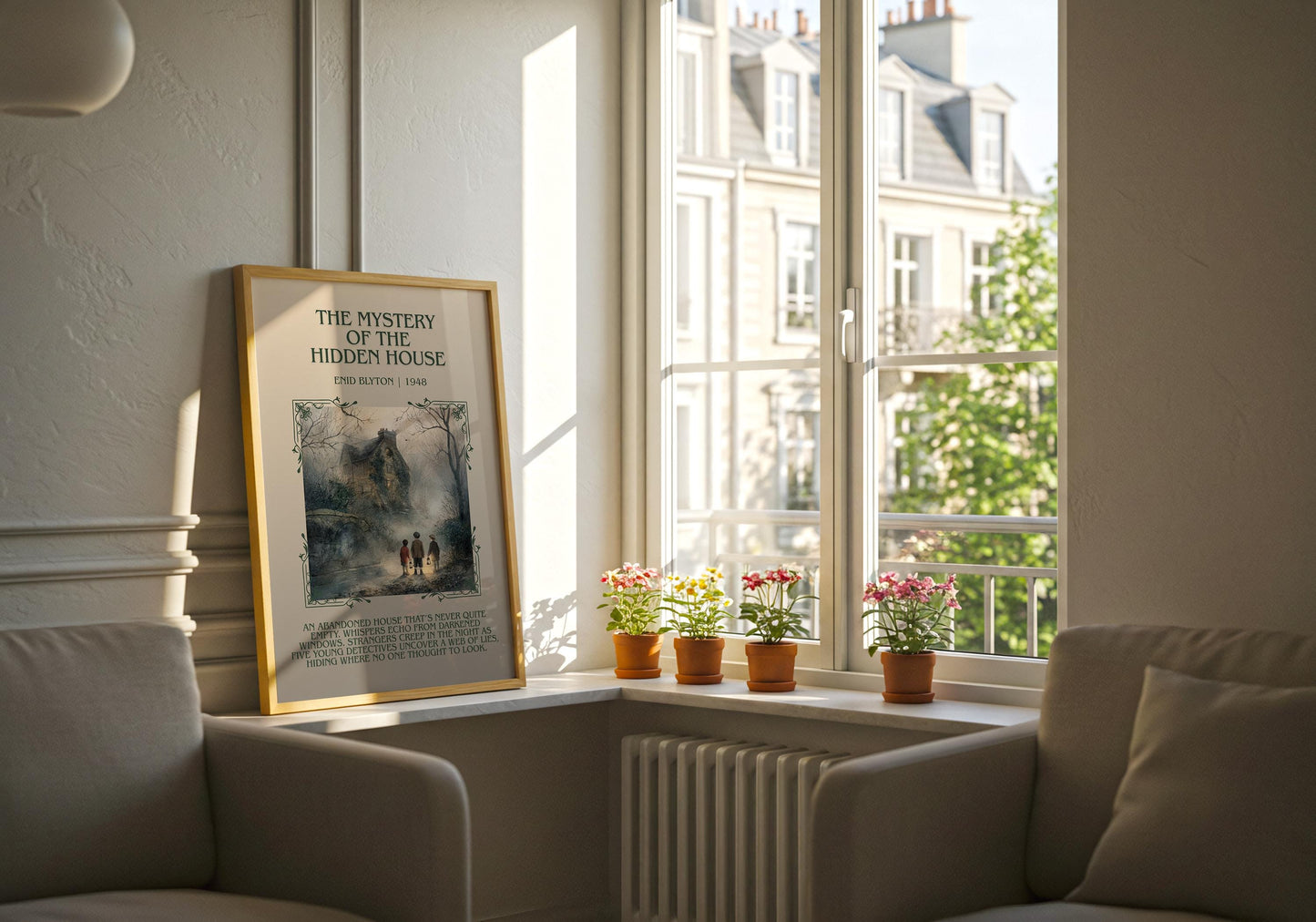 The Mystery Of The Hidden House by Enid Blyton | Descriptive Book Poster | Blurby