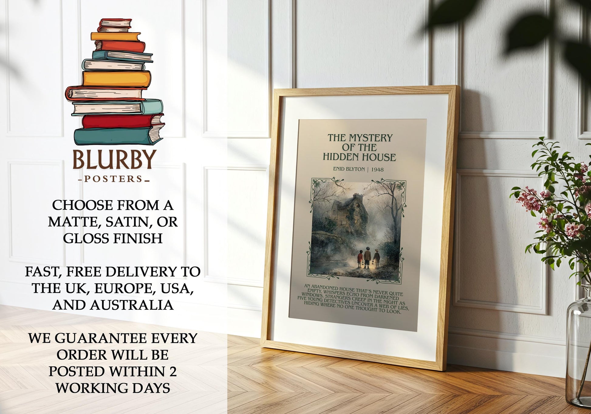 The Mystery Of The Hidden House by Enid Blyton | Descriptive Book Poster | Blurby