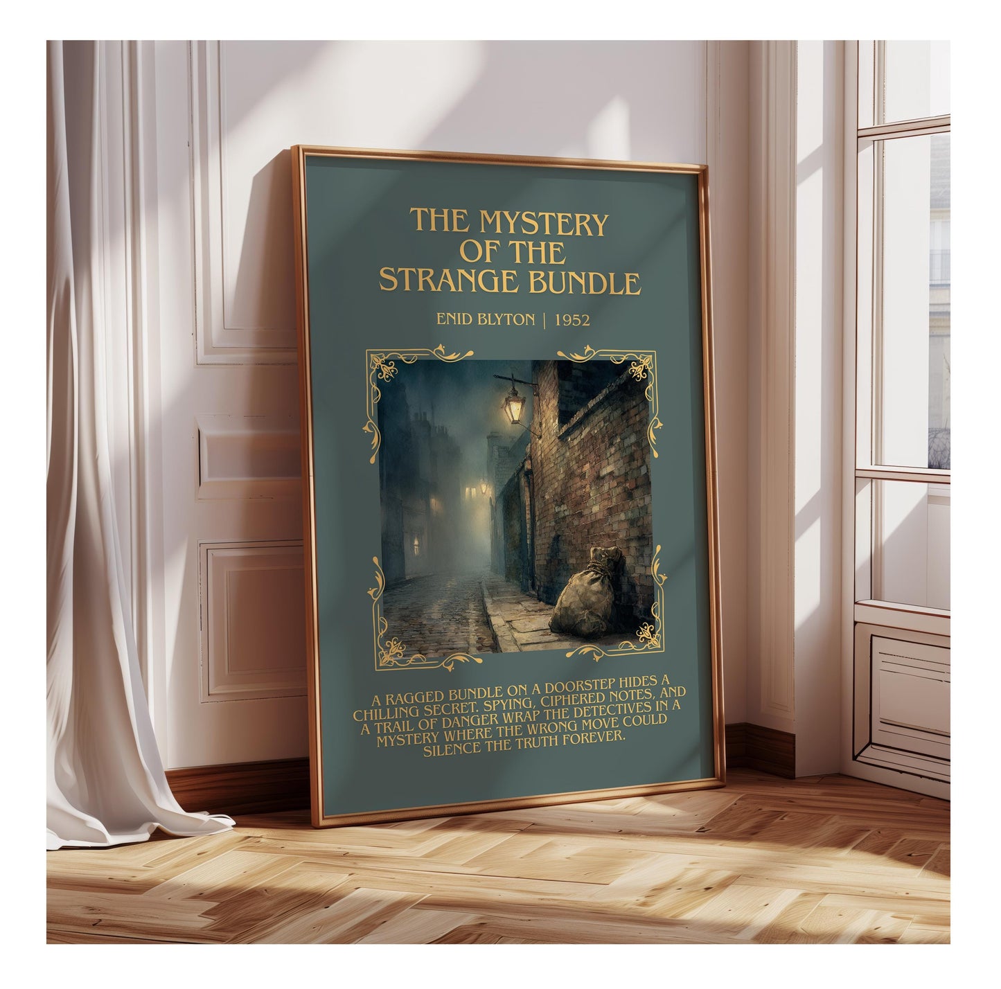 The Mystery Of The Strange Bundle by Enid Blyton | Descriptive Book Poster | Blurby