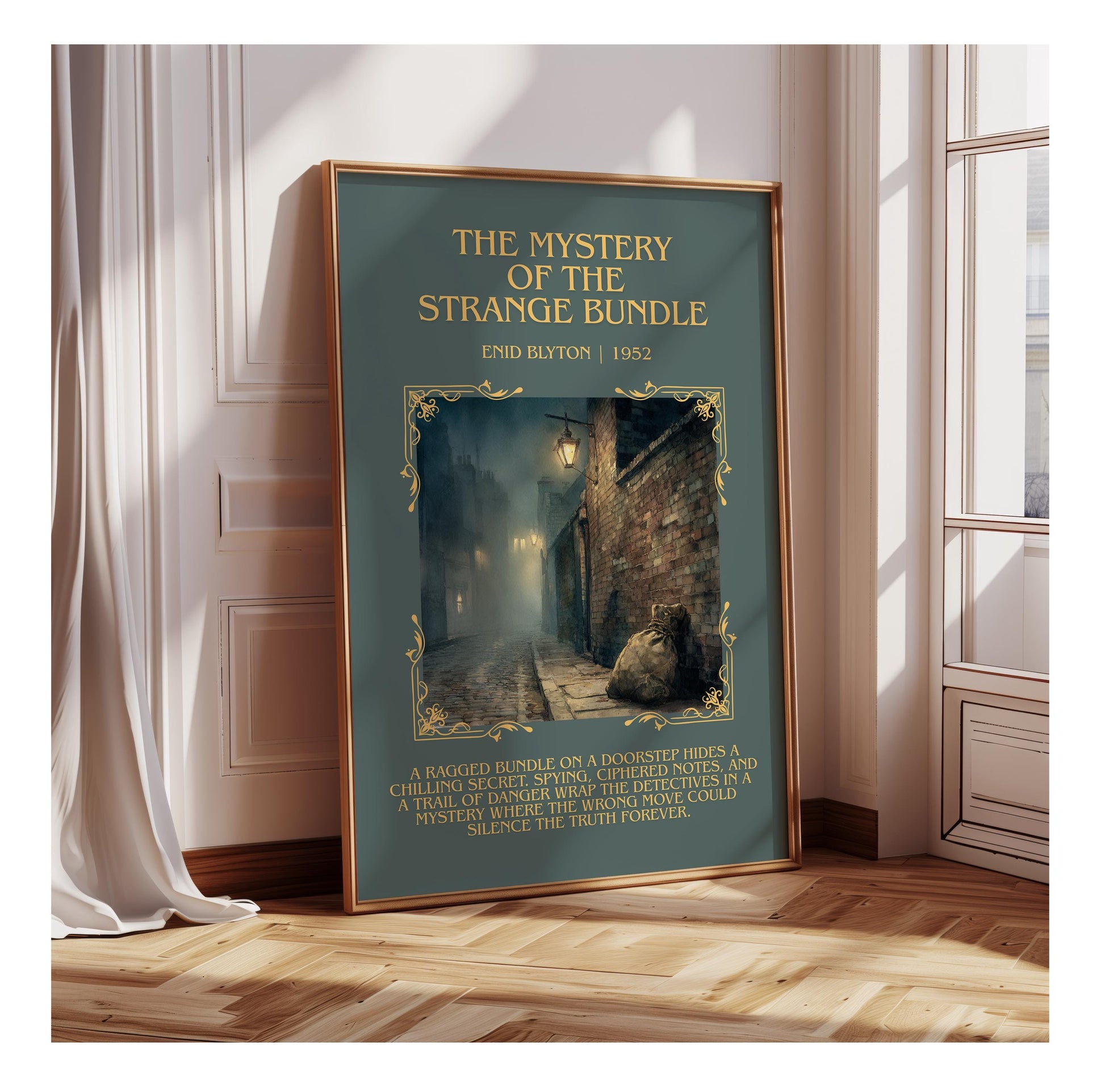 The Mystery Of The Strange Bundle by Enid Blyton | Descriptive Book Poster | Blurby