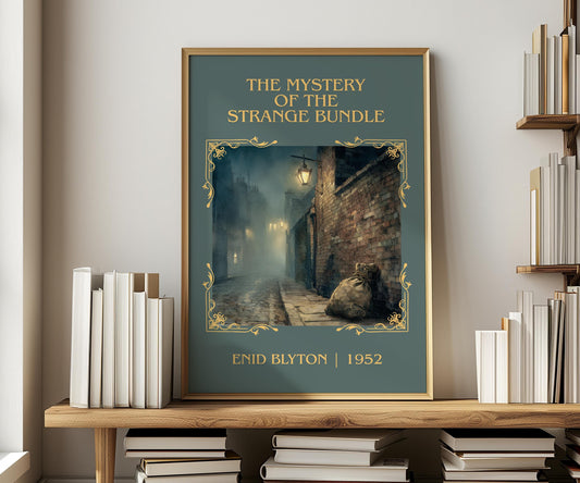 The Mystery Of The Strange Bundle by Enid Blyton | Descriptive Book Poster | Minimalist