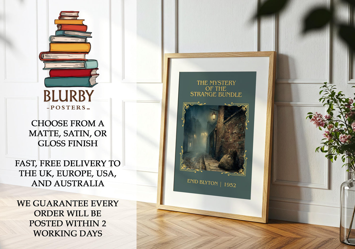 The Mystery of the Strange Bundle book poster packaging – museum-quality print rolled in protective tube