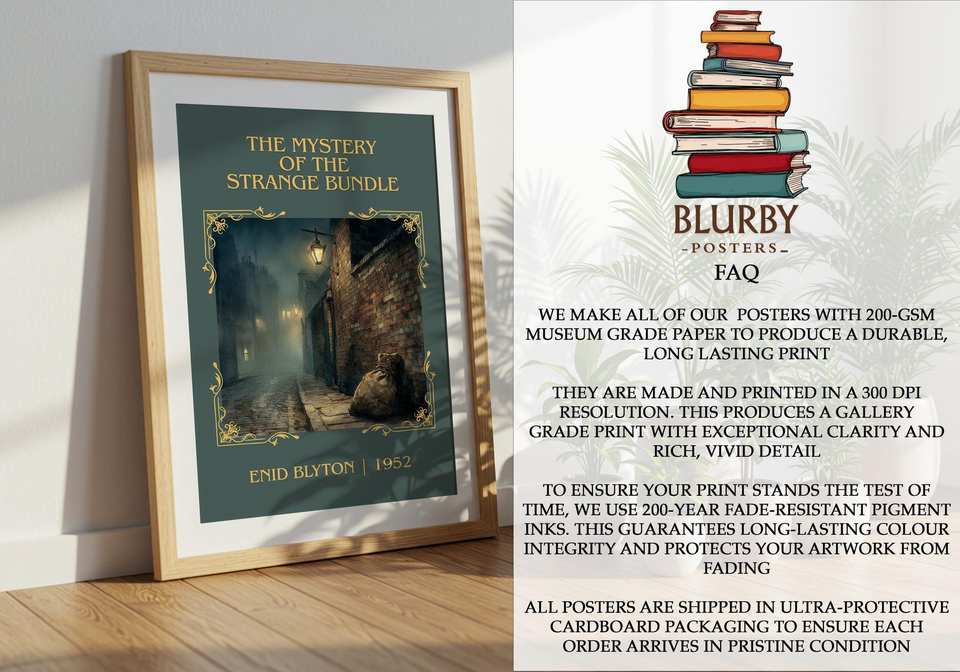 The Mystery Of The Strange Bundle by Enid Blyton | Descriptive Book Poster | Minimalist
