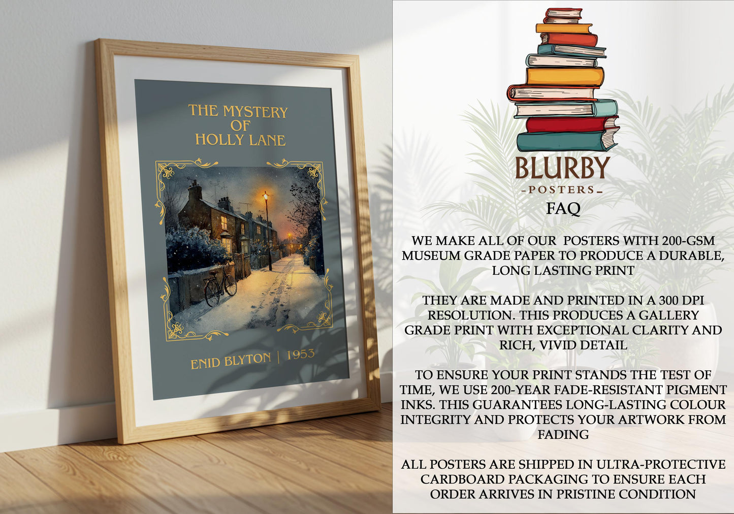 The Mystery Of Holly Lane by Enid Blyton | Descriptive Book Poster | Minimalist