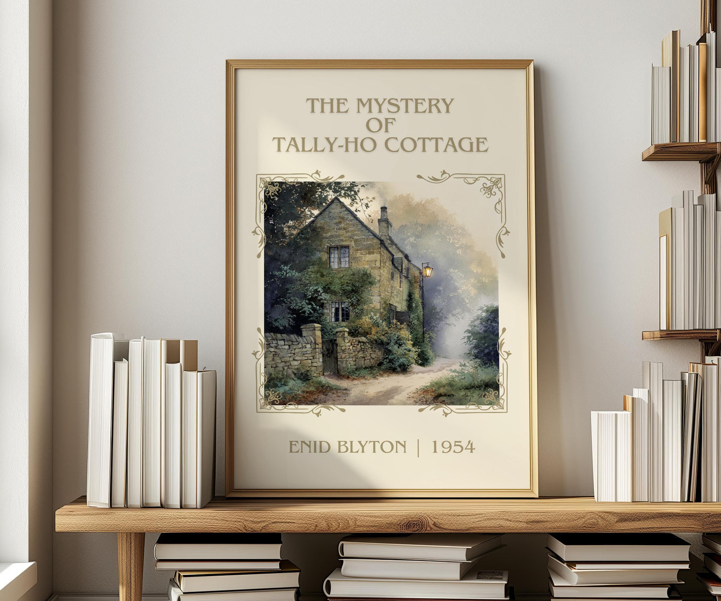 The Mystery Of Tally-Ho Cottage by Enid Blyton | Descriptive Book Poster | Minimalist