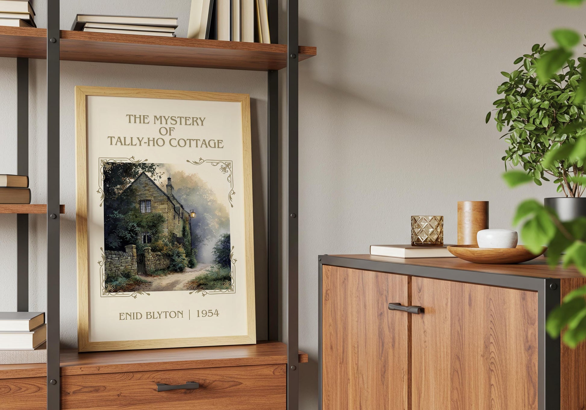 The Mystery Of Tally-Ho Cottage by Enid Blyton | Descriptive Book Poster | Minimalist