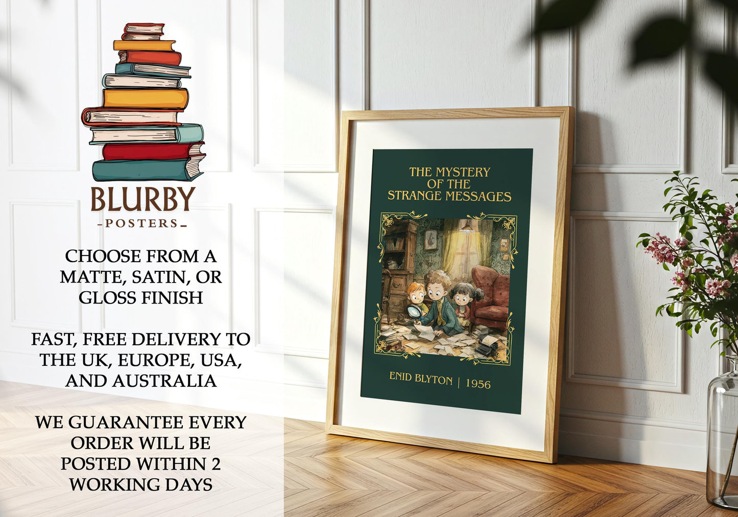 The Mystery of the Strange Messages book poster packaging – museum-quality print rolled in protective tube