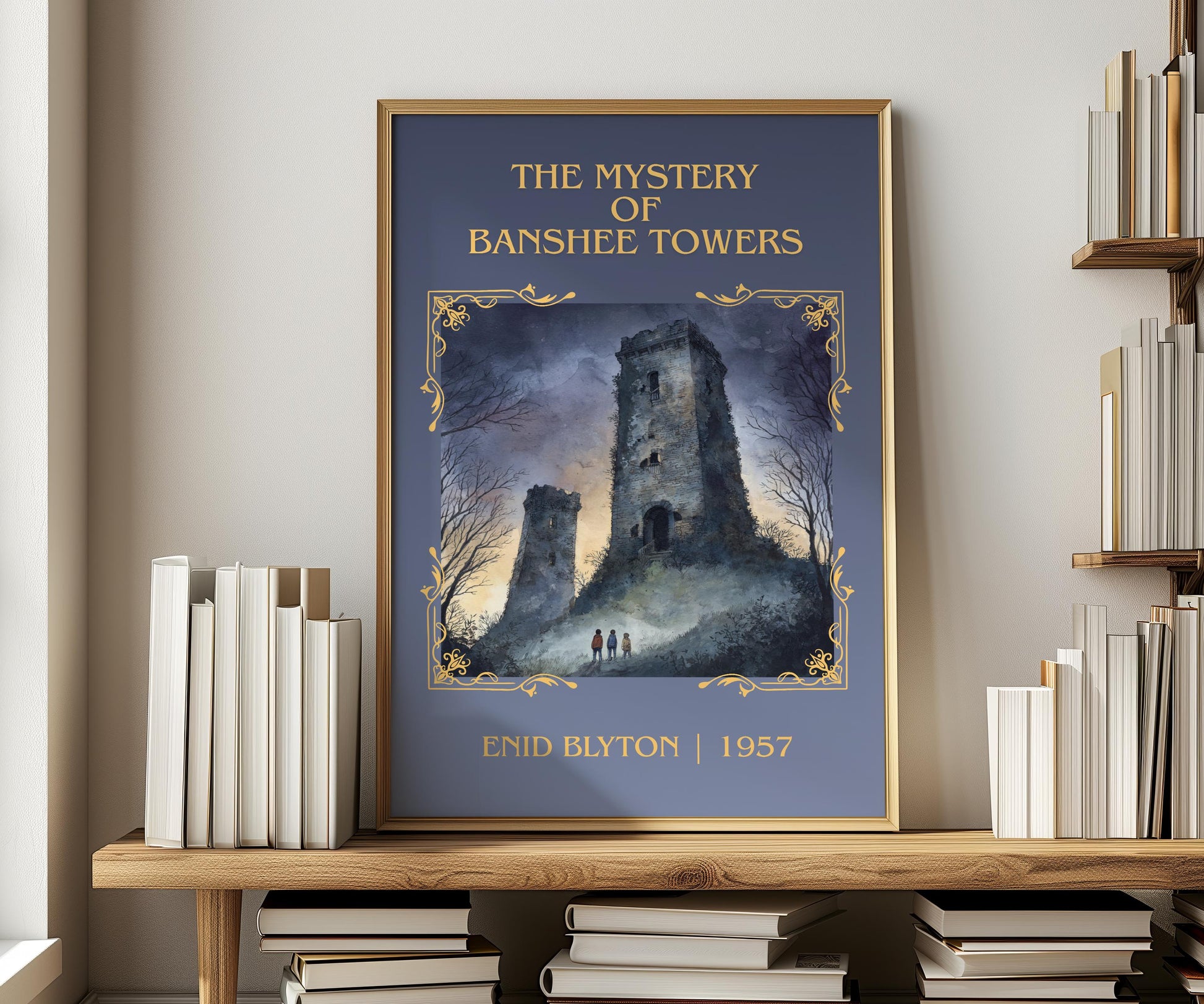 The Mystery Of Banshee Towers by Enid Blyton | Descriptive Book Poster | Minimalist