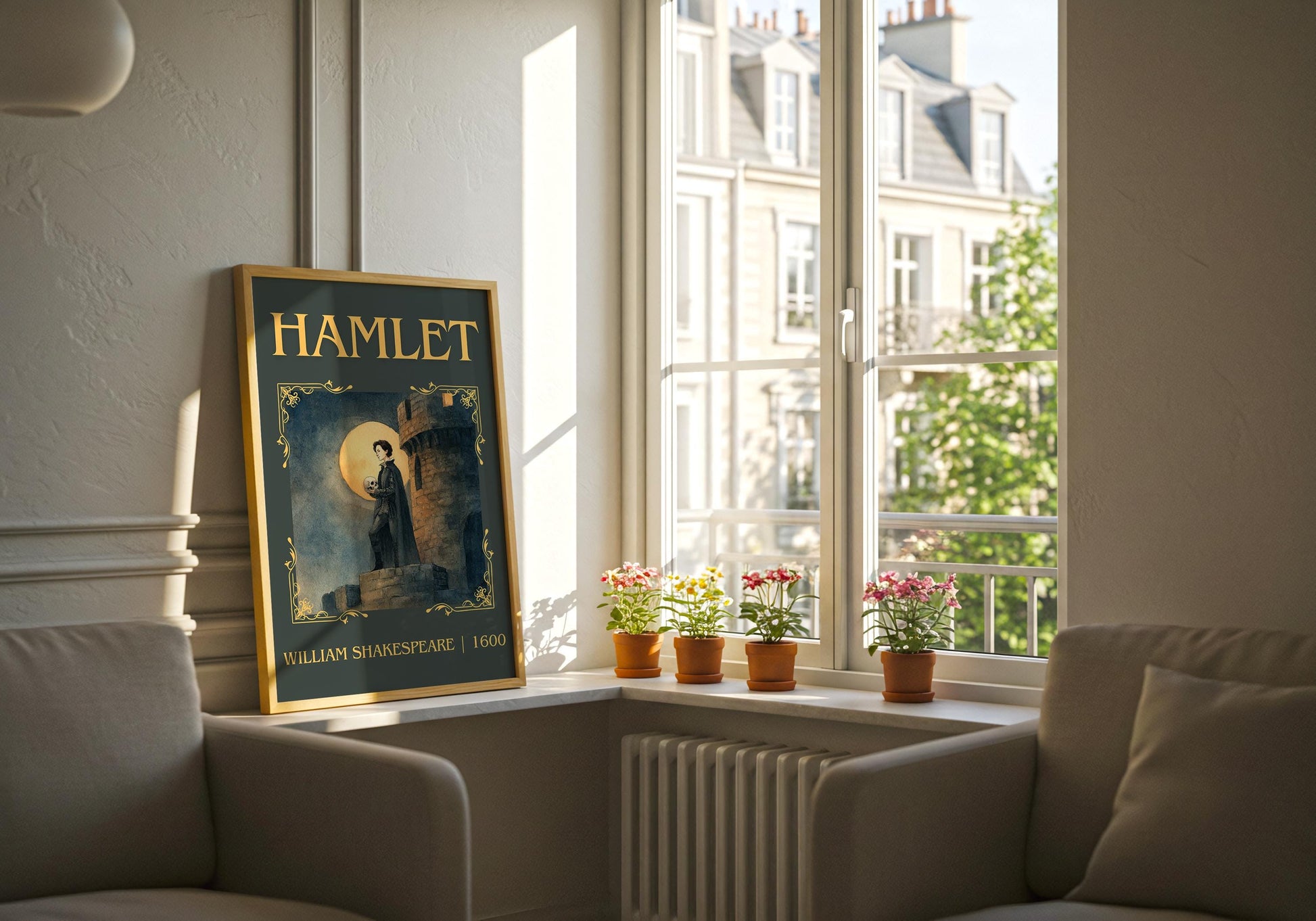 Hamlet by William Shakespeare | Descriptive Book Poster | Minimalist