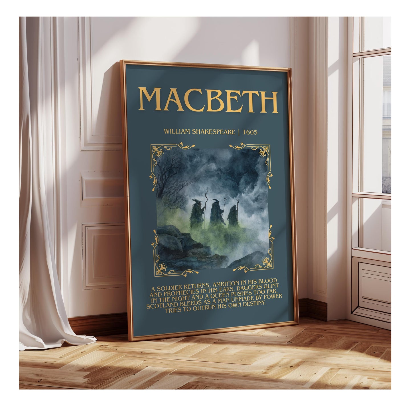 Macbeth by William Shakespeare | Descriptive Book Poster | Blurby
