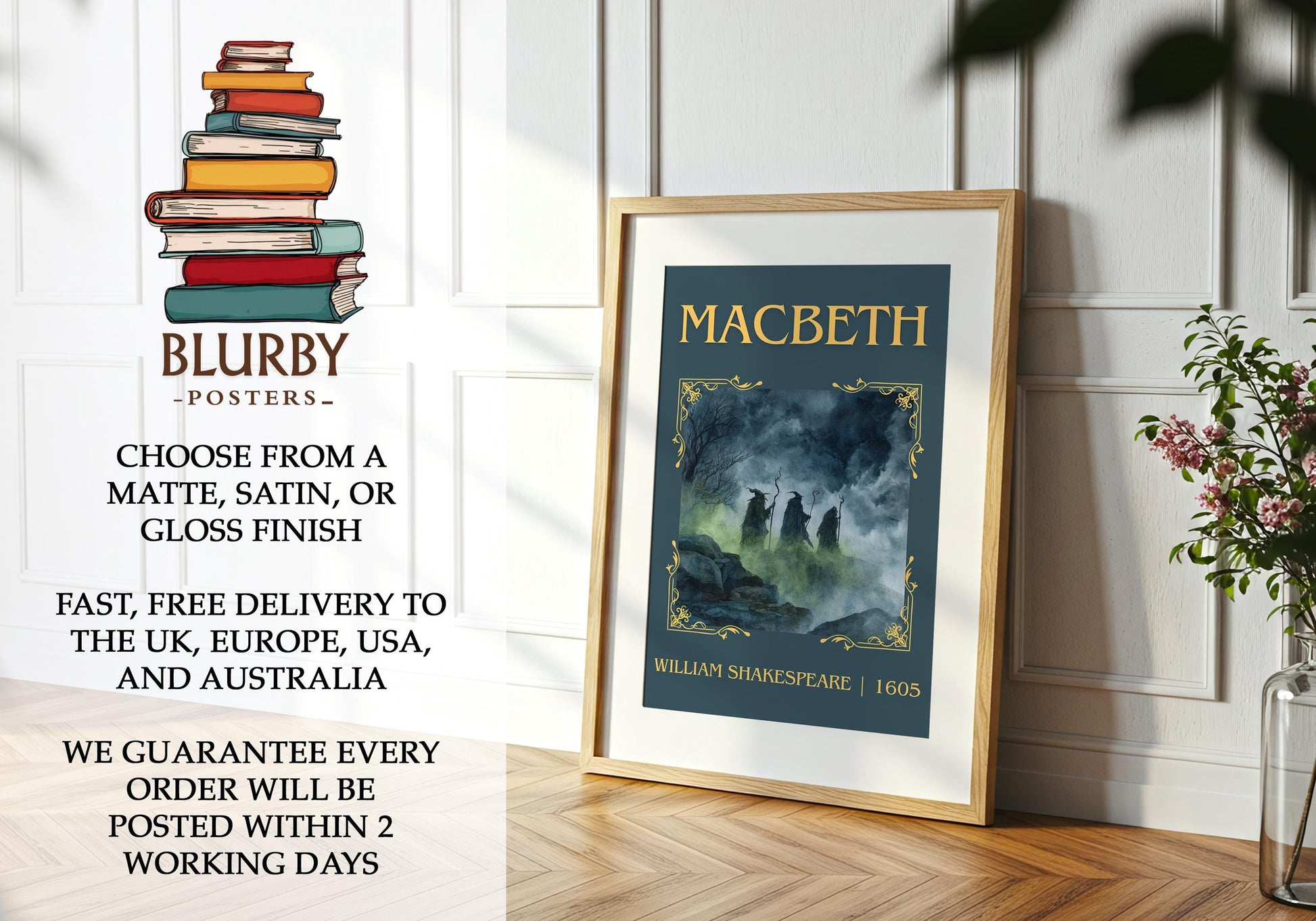 Macbeth by William Shakespeare | Descriptive Book Poster | Minimalist