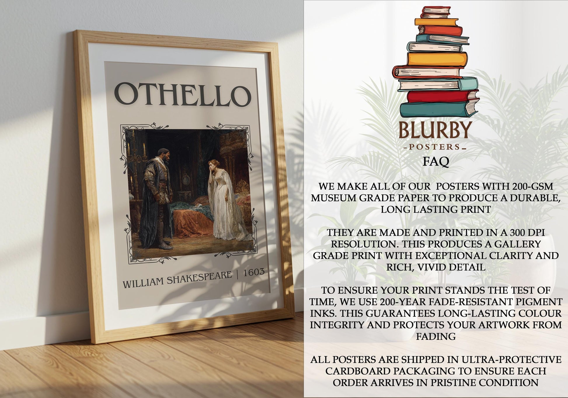 Othello by William Shakespeare | Descriptive Book Poster | Minimalist