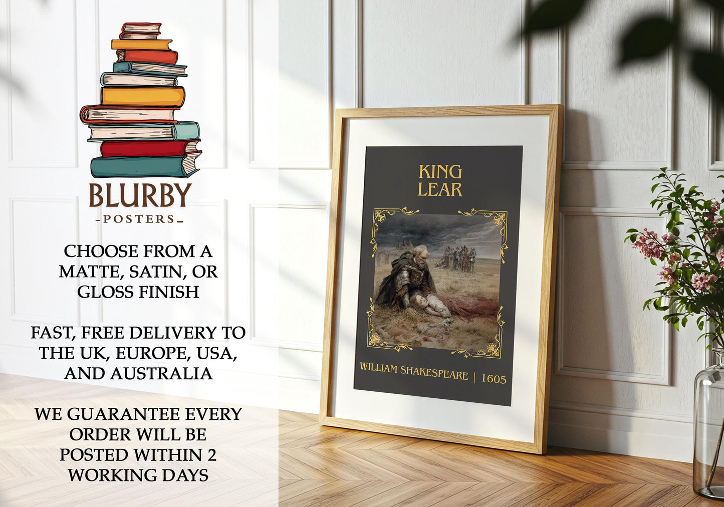 King Lear book poster packaging – museum-quality print rolled in protective tube