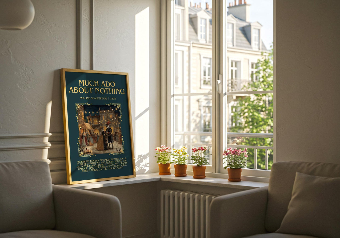 Much Ado about Nothing book poster packaging – museum-quality print rolled in protective tube