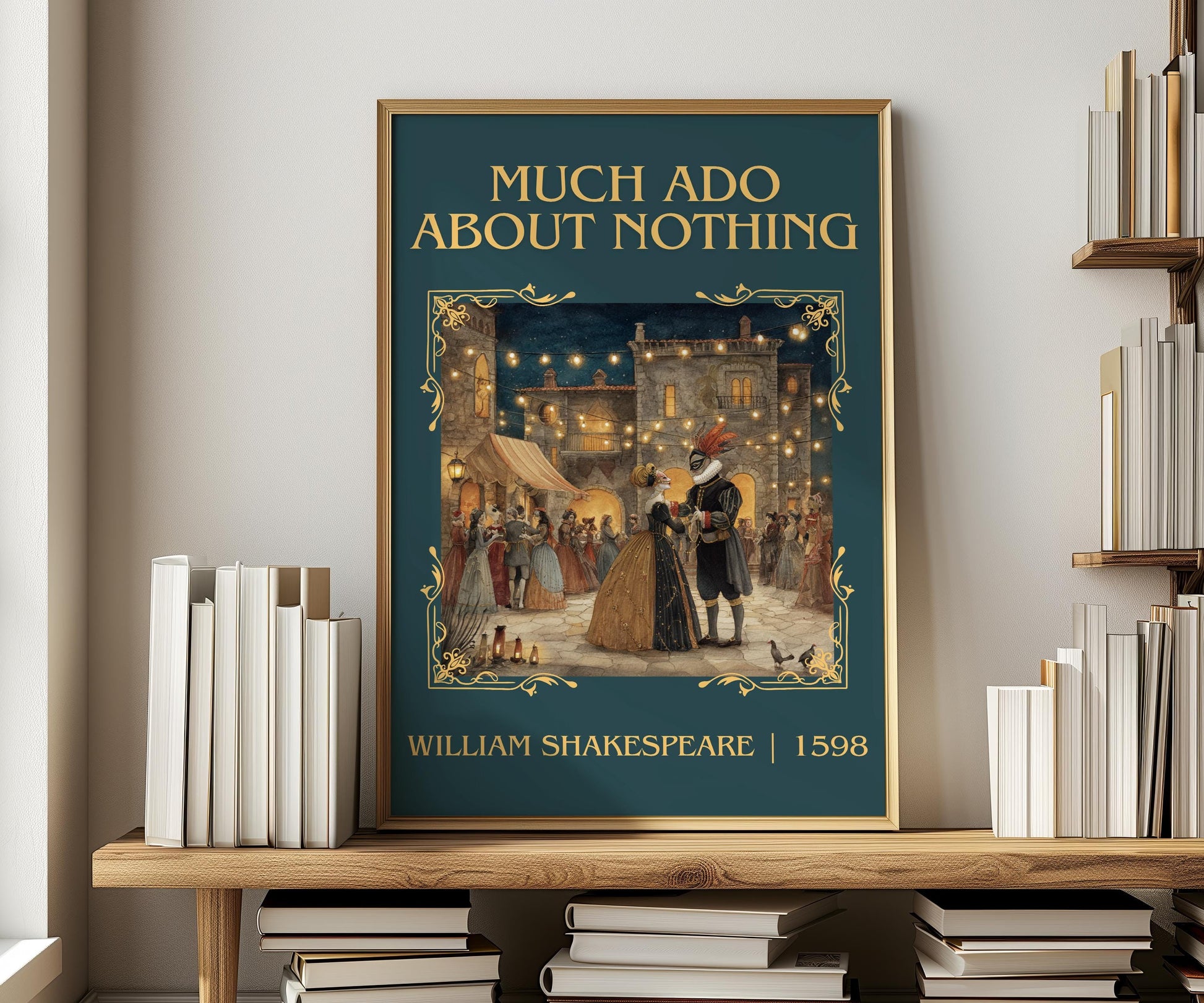 Much Ado About Nothing by William Shakespeare | Descriptive Book Poster | Minimalist