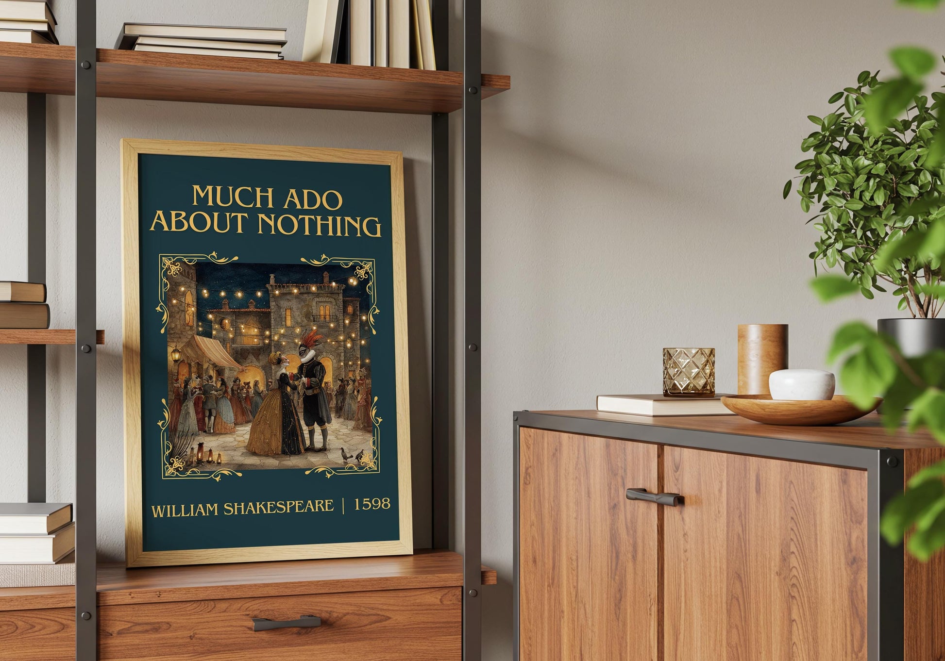 Much Ado About Nothing by William Shakespeare | Descriptive Book Poster | Minimalist