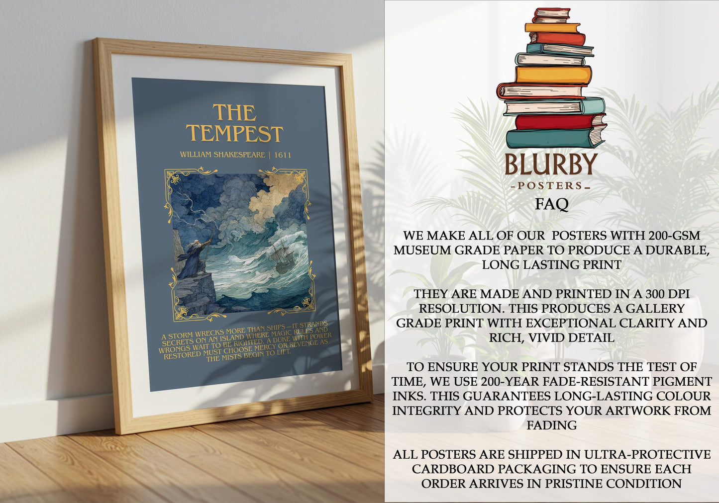 The Tempest by William Shakespeare | Descriptive Book Poster | Blurby