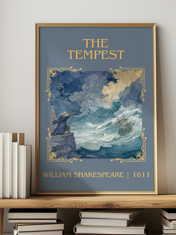 The Tempest classic book art print in frame leaning in hallway – classic literature wall art