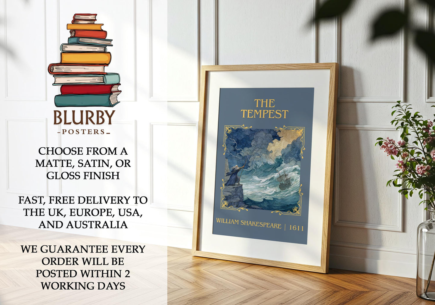 The Tempest book poster packaging – museum-quality print rolled in protective tube