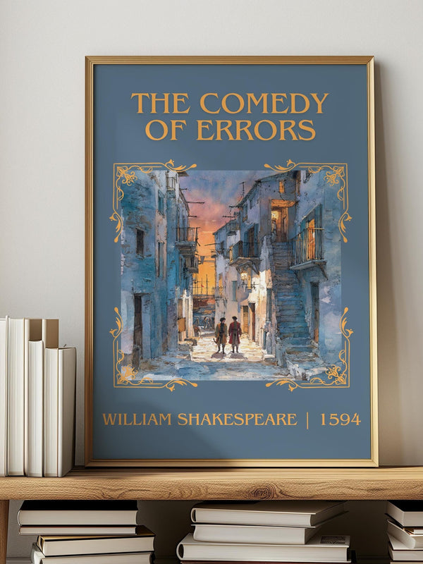 The Comedy of Errors classic book art print in frame leaning in hallway – classic literature wall art
