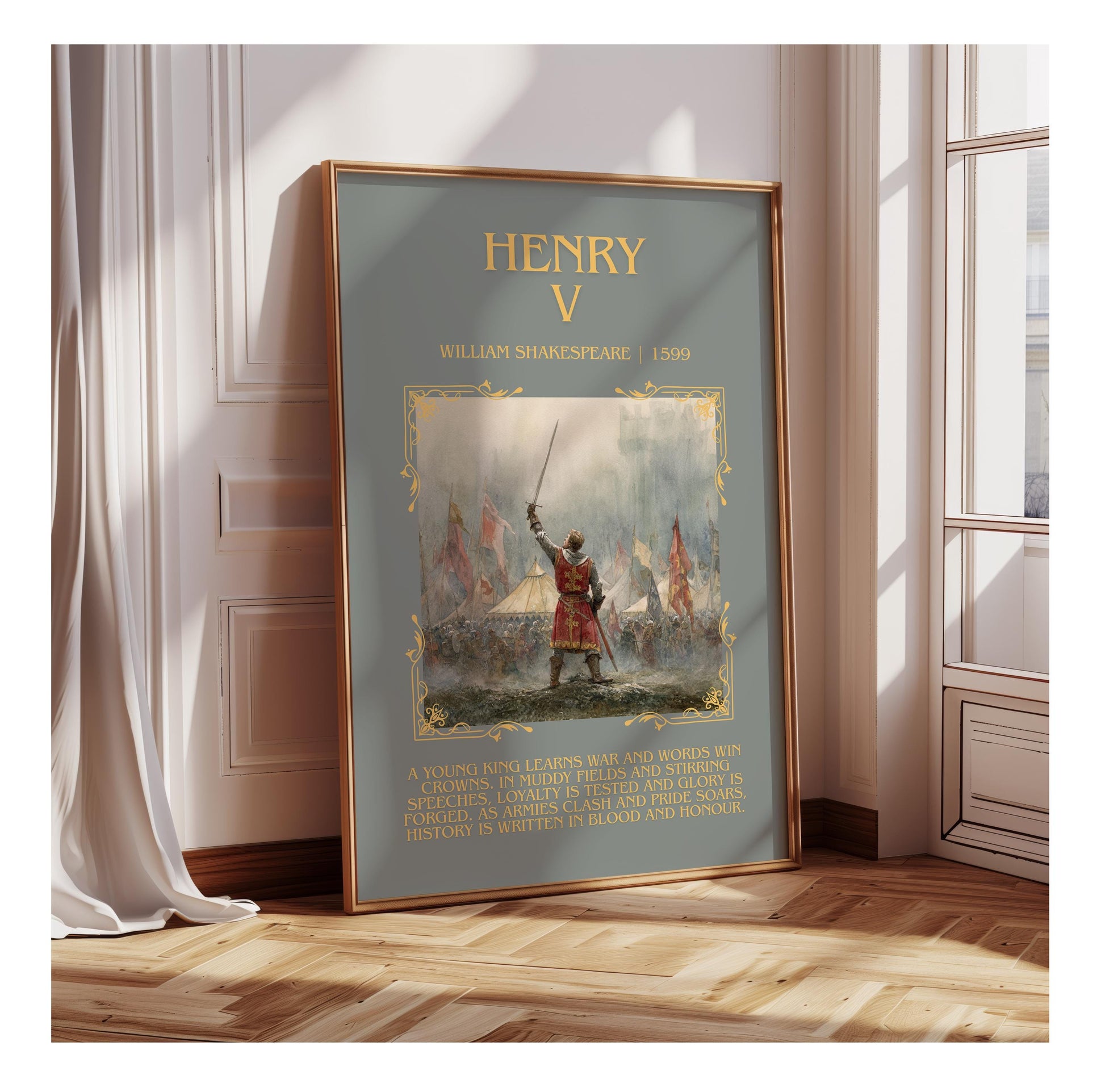 Henry V by William Shakespeare | Descriptive Book Poster | Blurby