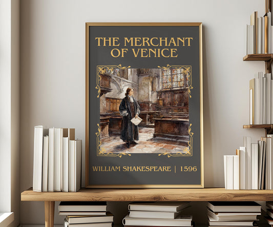 The Merchant Of Venice by William Shakespeare | Descriptive Book Poster | Minimalist