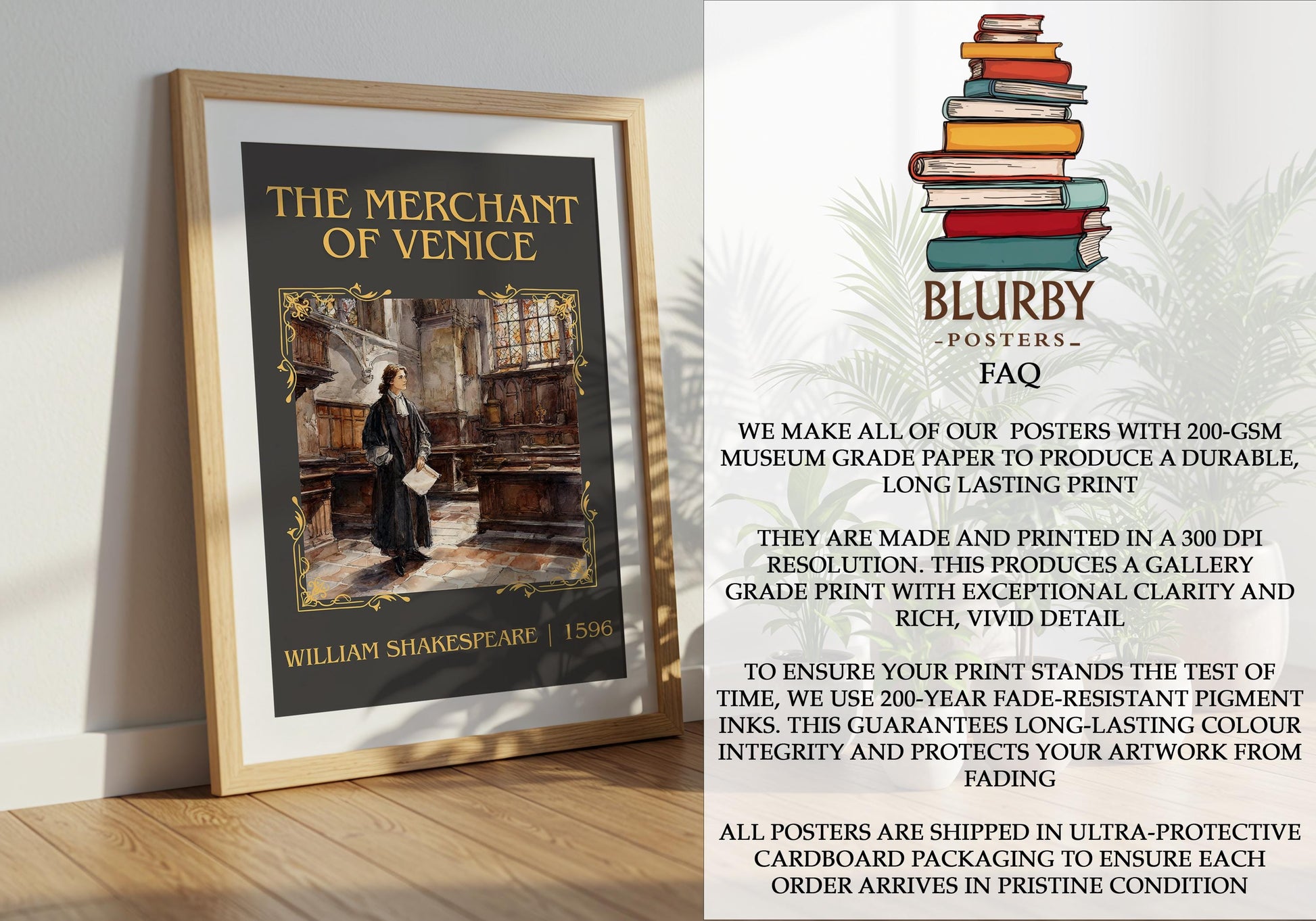 The Merchant Of Venice by William Shakespeare | Descriptive Book Poster | Minimalist