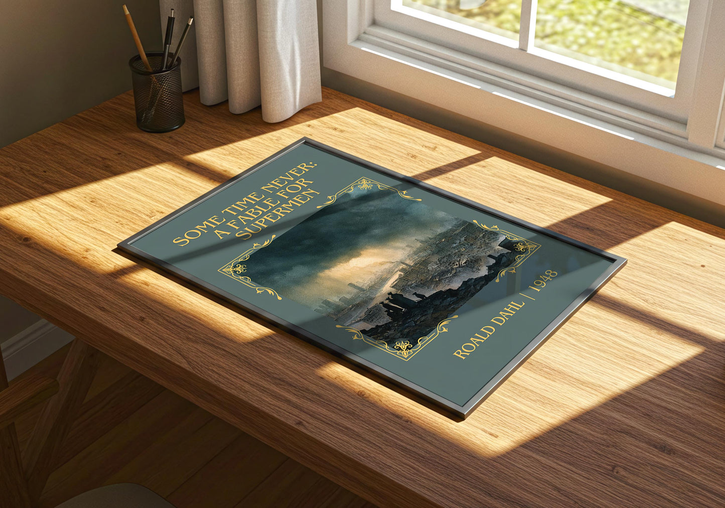 Some Time Never: A Fable For Supermen by Roald Dahl | Descriptive Book Poster | Minimalist