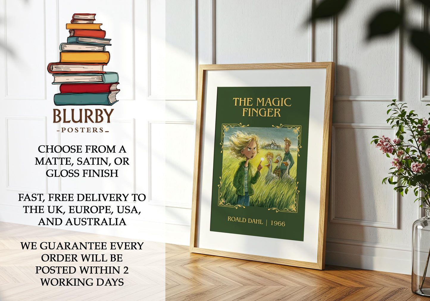 The Magic Finger book poster packaging – museum-quality print rolled in protective tube