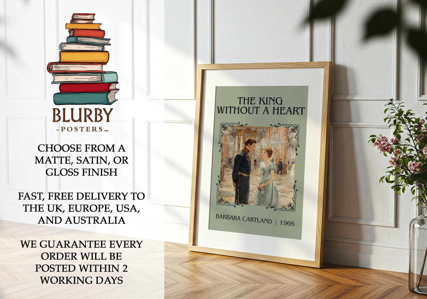 The King Without A heart classic book art literary print detail – Barbara Cartland book art