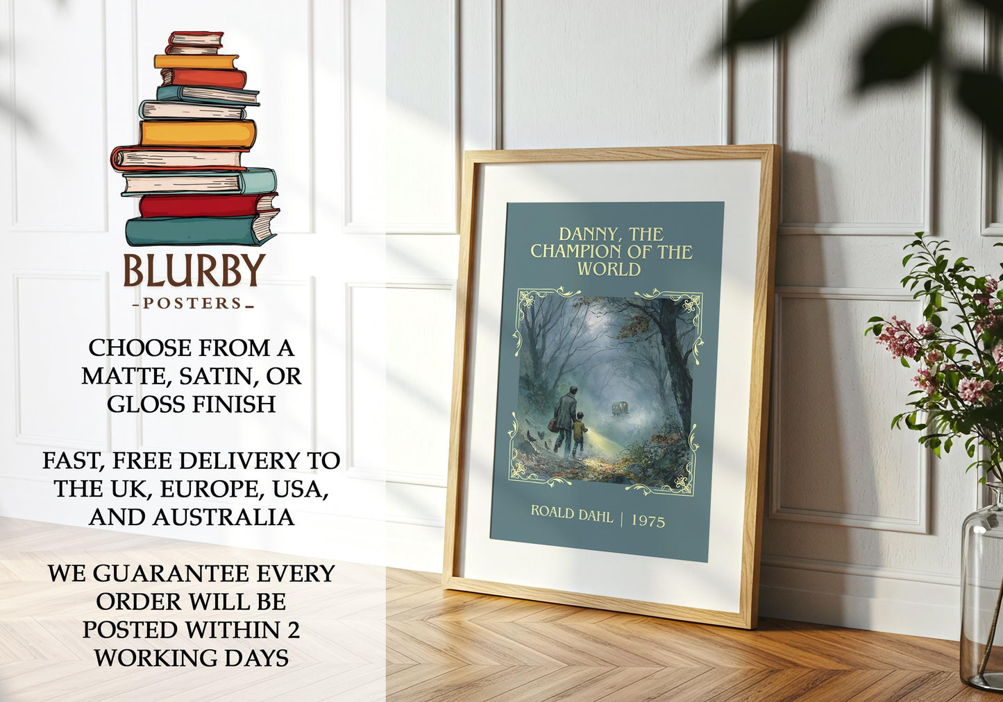 Danny, The Champion Of The World book poster packaging – museum-quality print rolled in protective tube