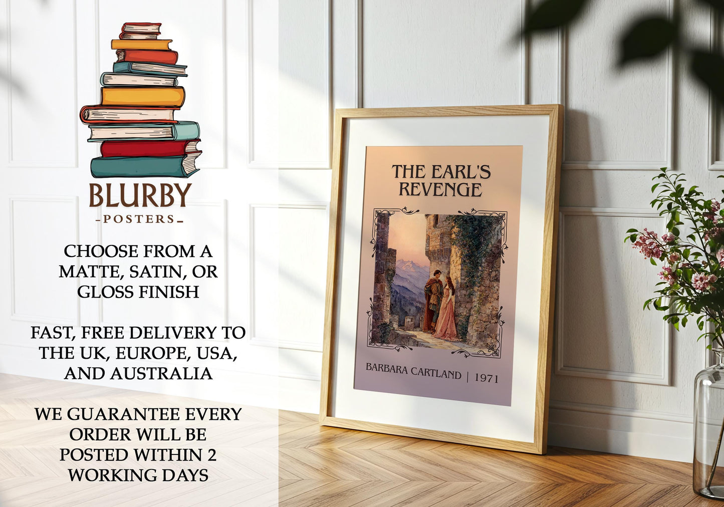 The Earl's Revenge classic book art literary print detail – Barbara Cartland book art