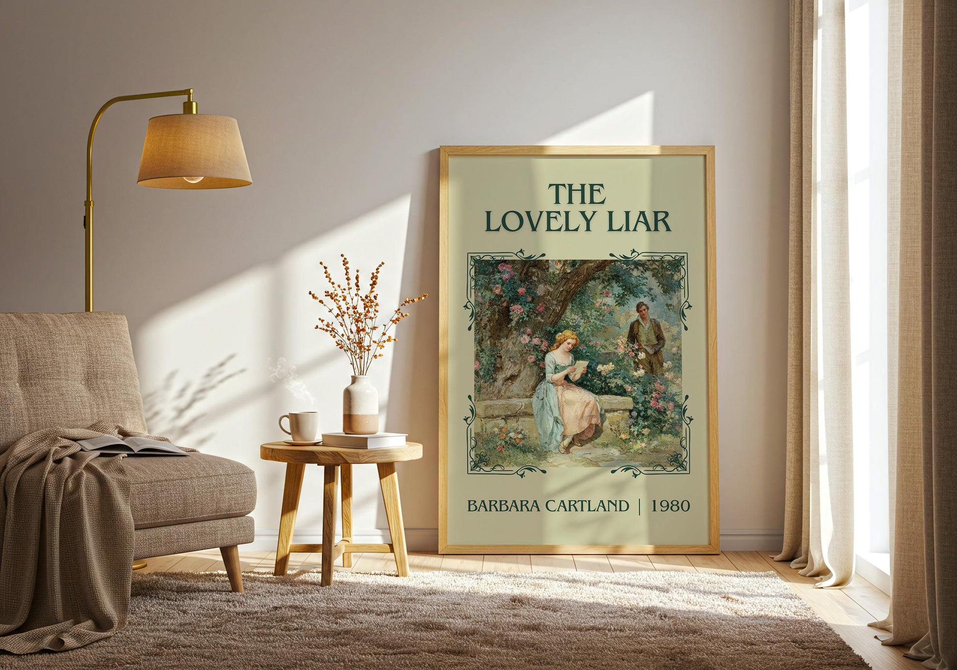 The Lovely Liar by Barbara Cartland | Descriptive Book Poster | Minimalist