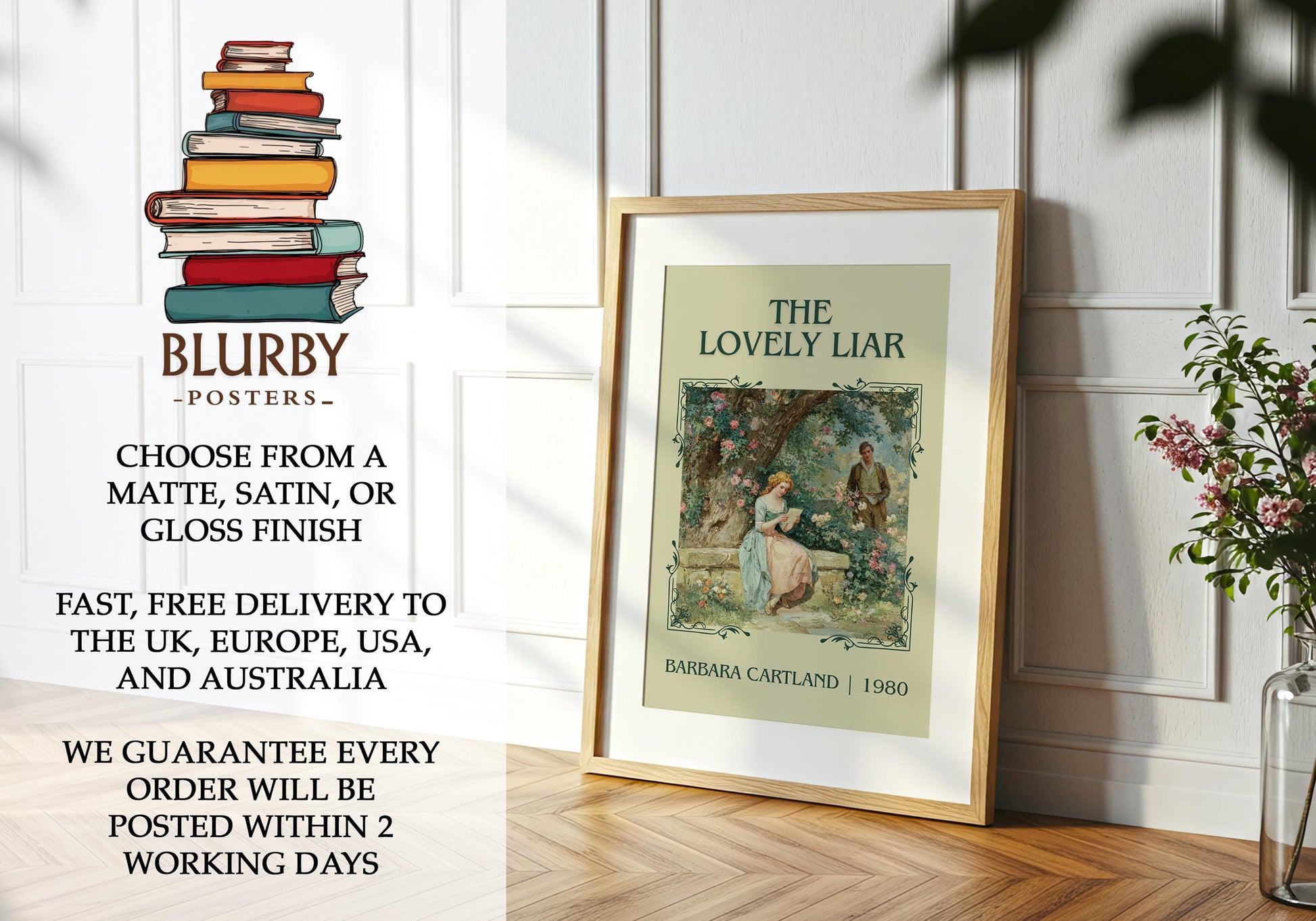The Lovely Liar by Barbara Cartland | Descriptive Book Poster | Minimalist