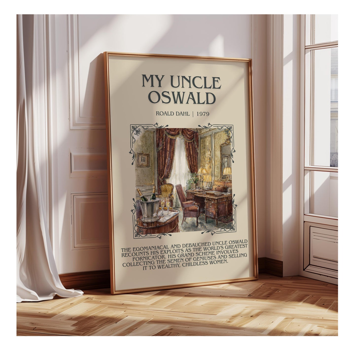 My Uncle Oswald by Roald Dahl | Descriptive Book Poster | Blurby
