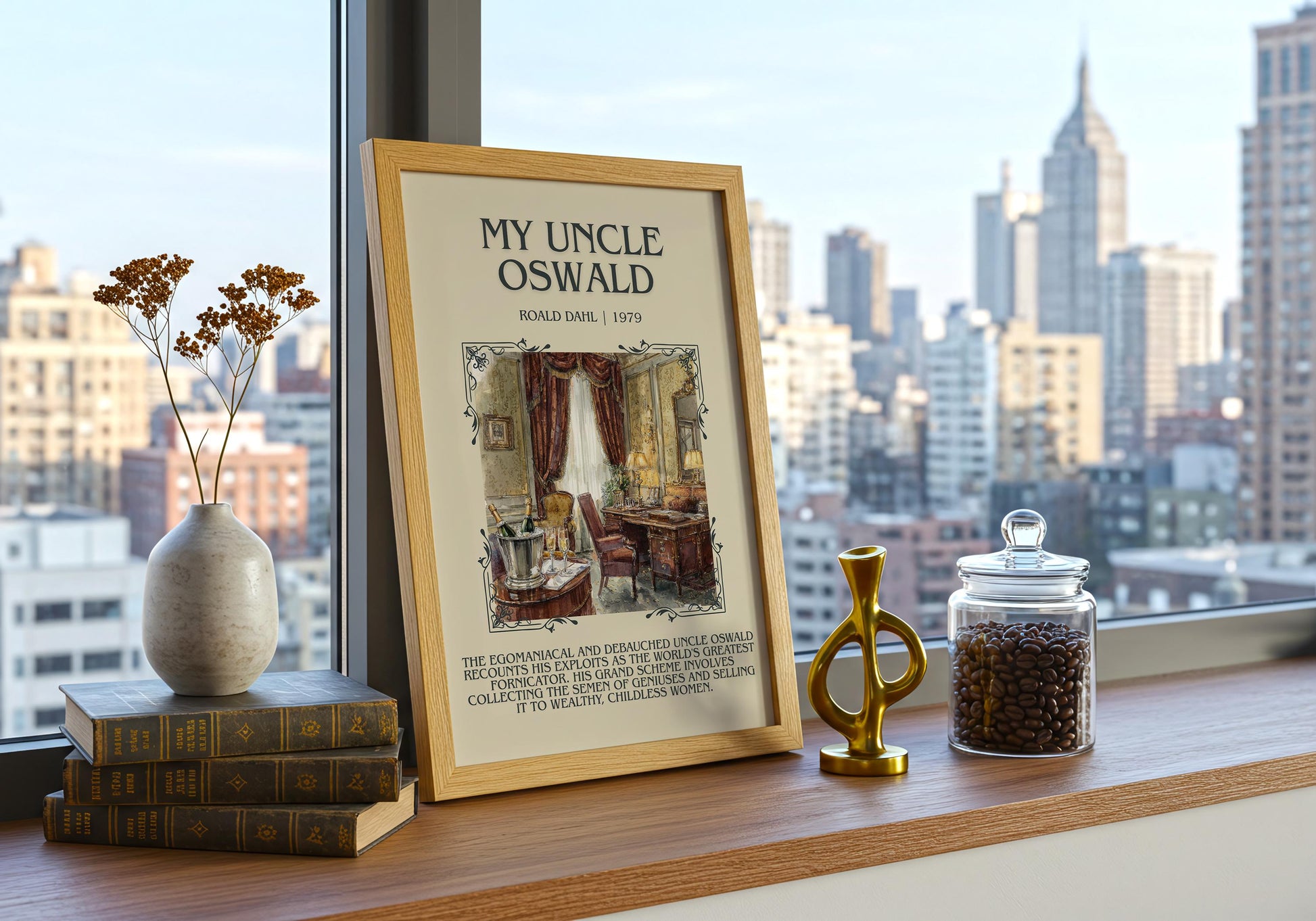 My Uncle Oswald by Roald Dahl | Descriptive Book Poster | Blurby