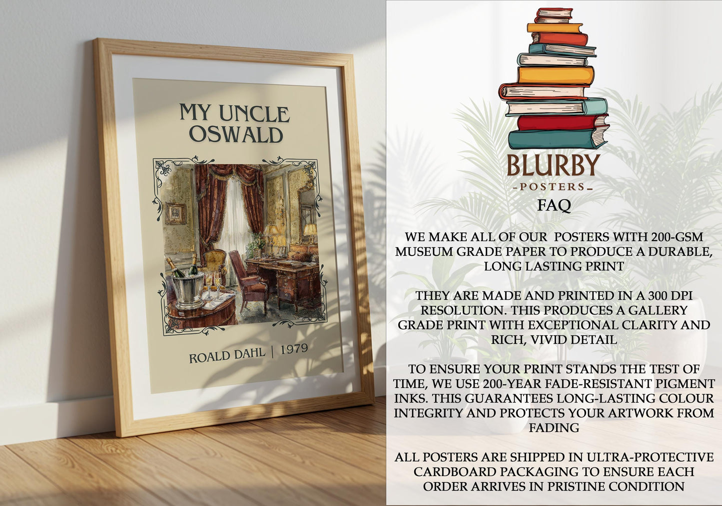 My Uncle Oswald by Roald Dahl | Descriptive Book Poster | Minimalist