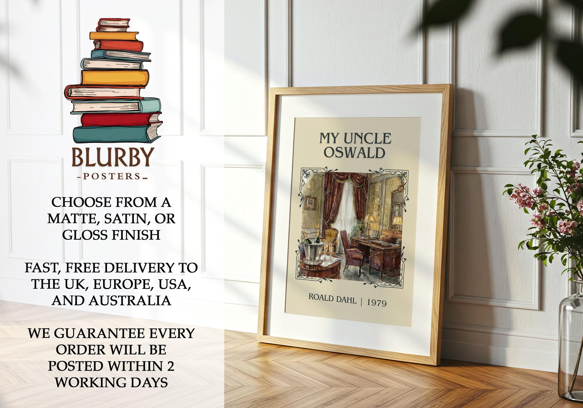 My Uncle Oswald by Roald Dahl | Descriptive Book Poster | Minimalist