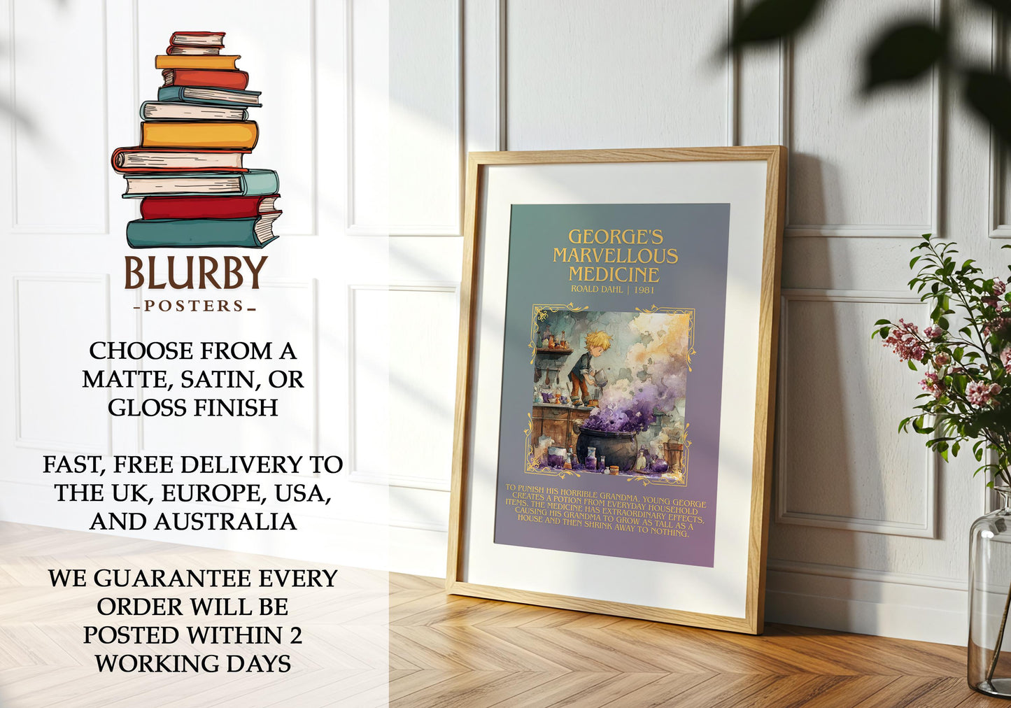 George's Marvellous Medicine by Roald Dahl | Descriptive Book Poster | Blurby