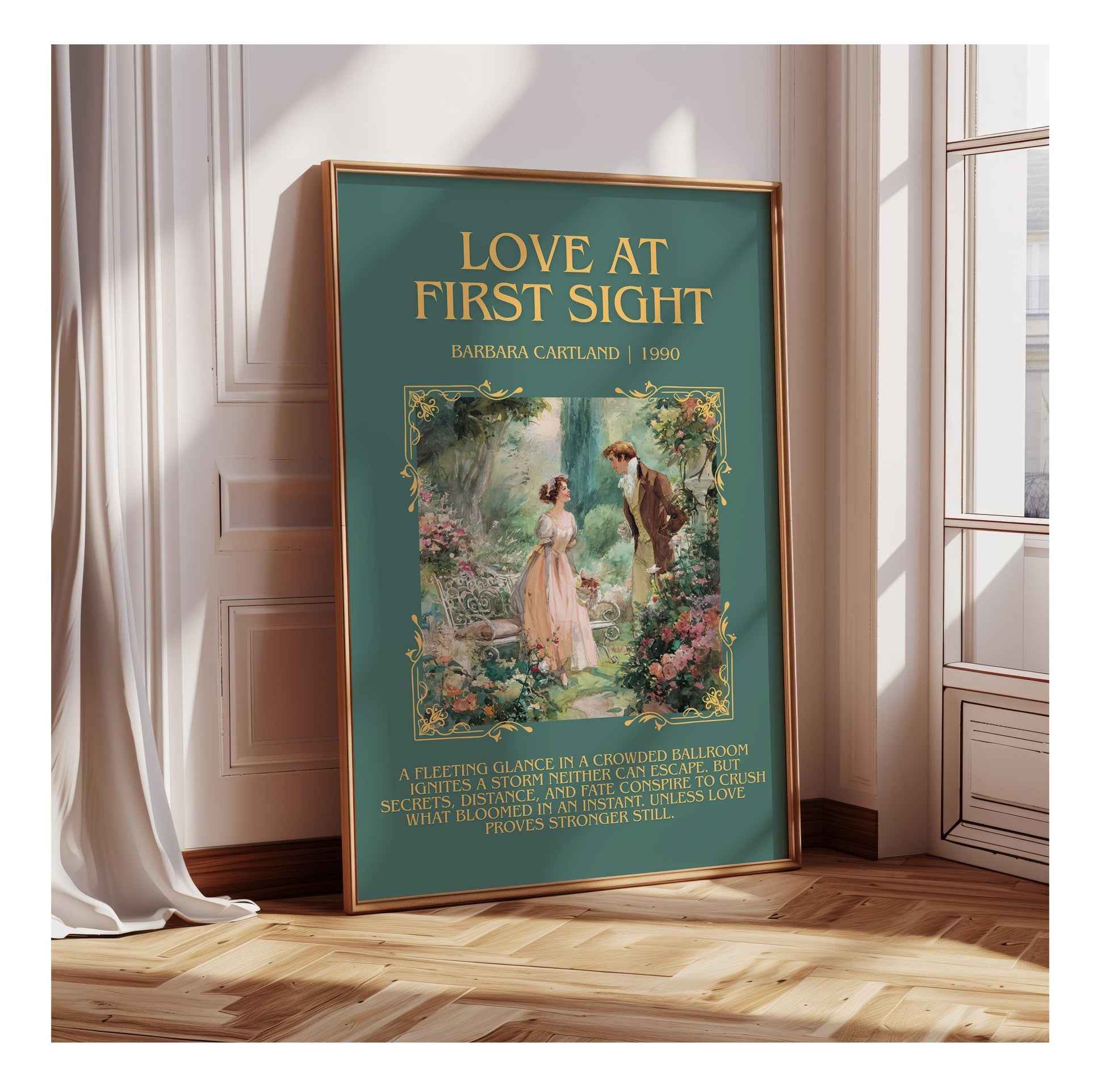 Love At First Sight by Barbara Cartland | Descriptive Book Poster | Blurby